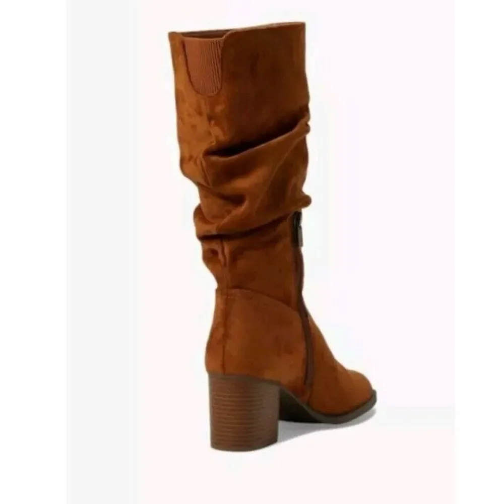 Kenneth Cole Reaction Sonia Slouch Boots‎ Women's Size 7.5 Caramel Brown